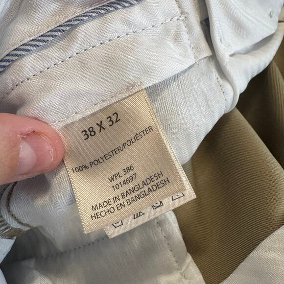 Haggar Clothing Tan Dress Slacks Pants Men's Size 38 W x 32 L 100% Polyester - Picture 7 of 9